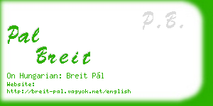 pal breit business card